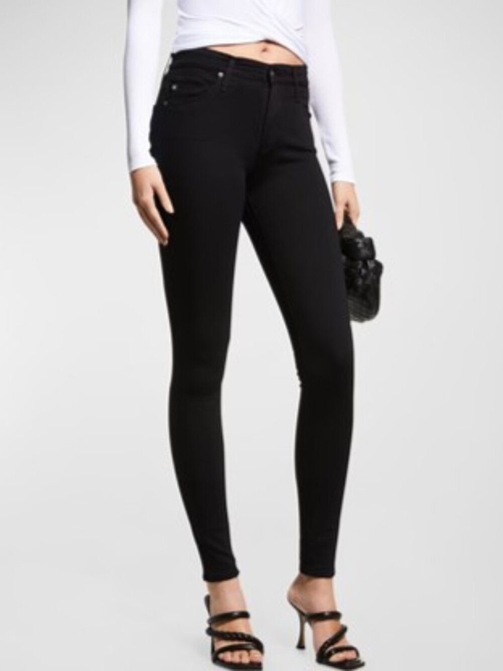 AG Adriano Goldschmied Black Farrah High-Rise Stretchy Skinny Jeans Size 26R